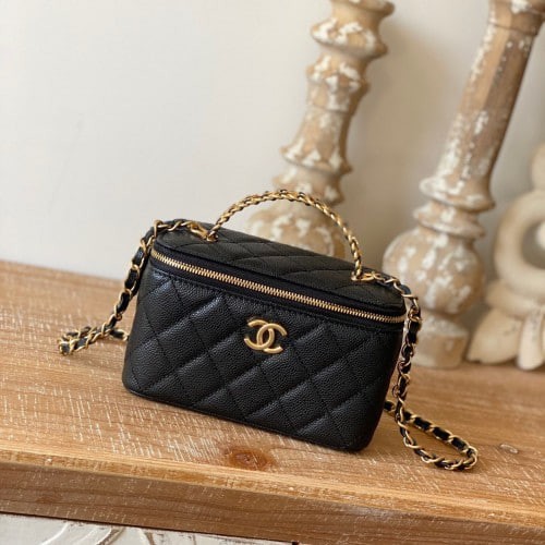 CHANEL 2022cc Spring/Summer Collection Long Handle Box AP2805 Black